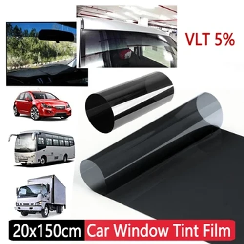 20x150cm Iwindi Lemoto Elimnyama Amafoil Amafilimu Afaka Tint Tinting Ifilimu Roll Car Iwindi Lengilazi Lefilimu Amafilimu Esitikha Sesolar UV Sokuvikela 5%