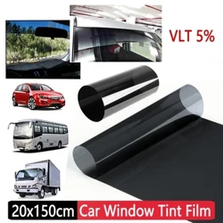20x150cm Itim na Mga Foil sa Window ng Kotse Tint Tinting Film Roll Car Auto Window Glass Film Summer Solar UV Protector Sticker Films 5%