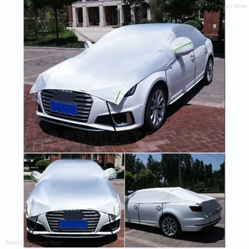 210T Waterdichte Auto Half Top Cover voor Sedan Wagon Hatchback Zon Regen Winter Sneeuw Stof Outdoor Protector Autodak Motor covers