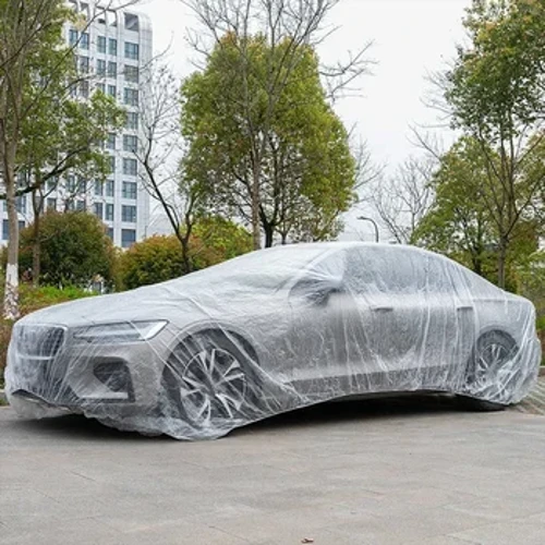 Universal Car Shield Cover PE Transparent Covers Na May Elastic Band Rain Dust Resistant Scratch-Proof Buong Car Protective Shield
