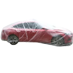 Thickened Disposable Car Clothing PE Film Material Car Cover with Elastic Cord Dustproof Rain Sun Protection Car Accessories