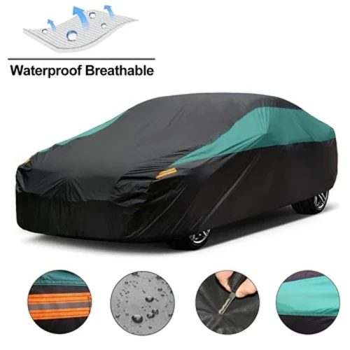 Universele Volledige Autohoezen Buiten Waterdicht Zon Regen Sneeuw UV Bescherming Zwart Groen Splicing Kleur Cover Fit SUV/Sedan/Hatchbac