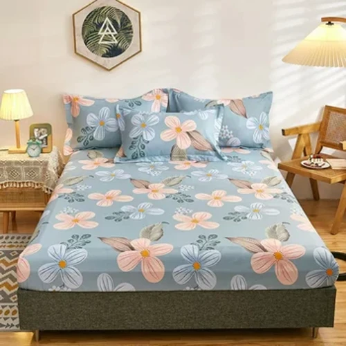 ʻO ka moena pua i hoʻopaʻa ʻia i ka moena me ka puʻupuʻu elastic a me 2 mau pahu uluna 100% pulupulu ʻoluʻolu ʻoluʻolu i uhi moena 16 nui.