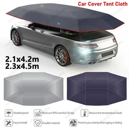 Geklappt Auto Regenschirm Anti-UV Gefier Canopy Protector Portable Auto Schutz Regenschirm fir Outdoor Camping Fëscherei