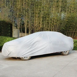 Capa universal para carro - À prova de chuva, à prova de poeira e proteção solar, acessórios para carro, capa completa cinza prateado L 3 compartimentos