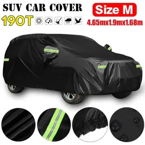 Universal SUV/Sedan Penutup Mobil Lengkap Luar Ruangan Tahan Air Matahari Hujan Salju Perlindungan UV Desain Ritsleting Mobil Hitam Penutup Case Mobil M-XXL
