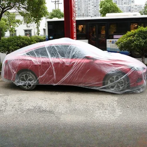 Autoen arropa Erabilera eta botatzeko autoen arropa PE Film Materiala Autoaren estalkia Loditu gardena Hautsaren aurkakoa Euriaren aurkakoa Hautsaren aurkakoa