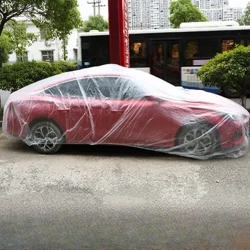 Abbigliamento per auto Abbigliamento per auto usa e getta Materiale in pellicola PE Copertura per auto Trasparente addensato antipolvere A prova di pioggia A prova di polvere