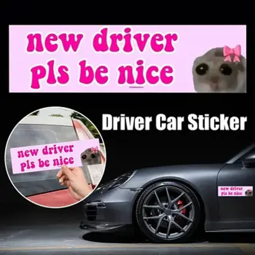 Autocolant nou șofer, vă rugăm să fiți drăguț, autocolant amuzant meme, autocolant auto-adeziv pentru elev, autocolant pentru șofer, accesorii pentru mașină, 1/5/10/20 buc