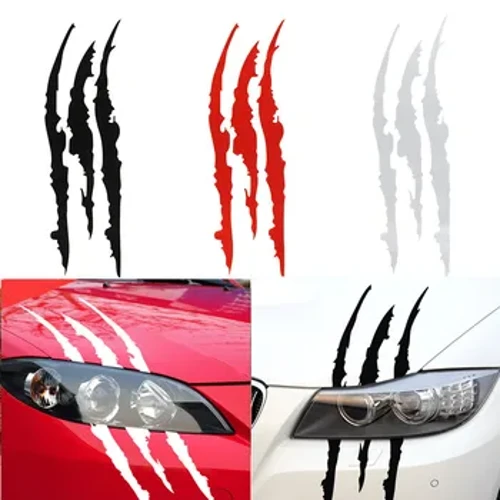 2pcs Claw Monster Marciau Claw Headlight Car Marciau Headlight Decal Sticer Car Stripes Scratch Vinyl Decal Universal For Most