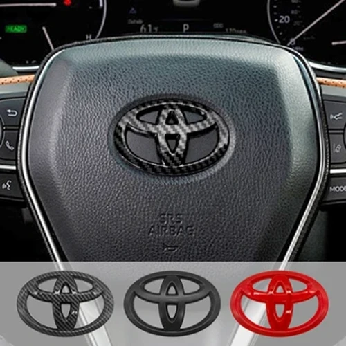 Avtomobil rulining dekorativ stikerlari Toyota Hilux Prius Avensis Auris Verso Corolla Camry uchun uglerod tolasi emblemasi