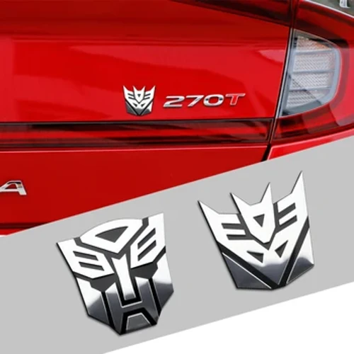 Vibandiko vya 3D Aluminium Gari Nembo ya Nembo ya Transfoma ya Alumini Nembo ya Nyuma ya Mapambo ya Mitindo ya Kompyuta ya mkononi.