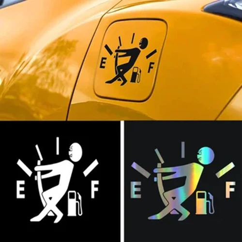 Sáng tạo Xe Vui Kéo Bình Nhiên Liệu Con Trỏ Vinyl Dán Decal Xe Tạo Kiểu Dán Decal Tự Động Trang Trí Bên Ngoài