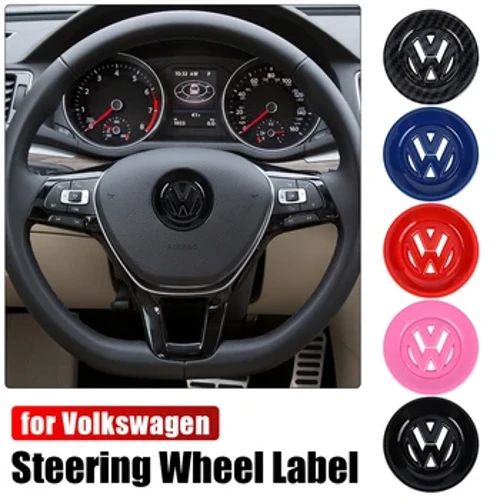 Sợi Carbon Lái Ô Tô Decpration Vòng Viền Bao Da Miếng Dán Trang Trí Nội Thất Xe Volkswagen VW Golf Tiguan Passat