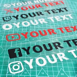 Text personalizat Autocolant pentru mașină Numele meu Instagram Logo Facebook SITE WEB X Canal YouTube Snapchat Twitch Decal pentru geam pentru motociclete