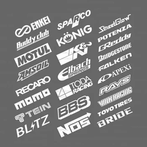 Rastgele 13 adet Yarış Sponsoru Logo Seti Yansıtıcı Araba Çıkartmaları Yarış Turbo Drift Vinil Çıkartması