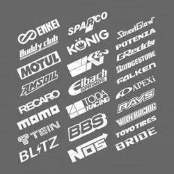 Slumpmässigt 13 st Racing Sponsor Logos Set Reflexive Car Stickers Racing Turbo Drift Vinyl Dekal