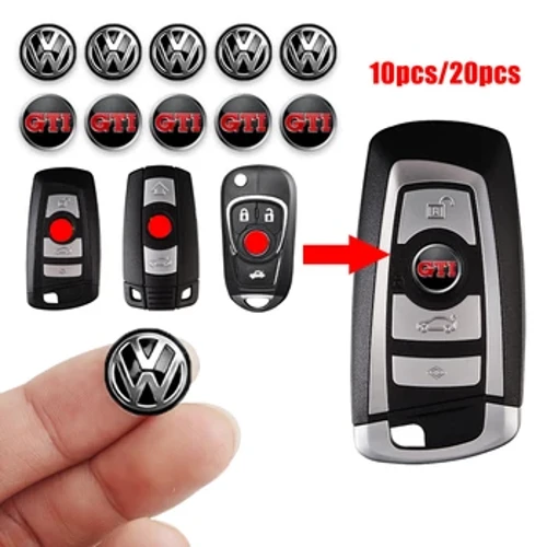 10/20Pcs 14mm Avtomobilski Ključ Emblem Nalepke Auto Control Key Logo Nalepke za Volkswagen VW GTI Golf Passat B6 Jetta Touran CADDY Rline