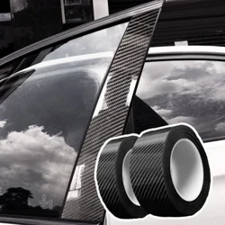 คาร์บอนไฟเบอร์สติกเกอร์รถยนต์ DIY วาง Protector Strip Auto ประตูด้านข้างกระจก Anti Scratch เทปกันน้ำป้องกันฟิล์ม
