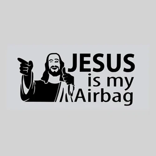 JESUS ​​ER MIN AIRBAG Vinyl Bil Motorsykkel klistremerke Svart/Sølv 15CM*6CM