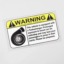 Sticker ng Kotse Nakakatuwang Warning Sign Turbo Boost Decal PVC 15.2CM×8.6CM