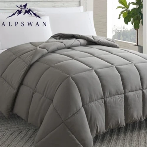 Cuilt ALPSWAN Comforters Leapa Liath Éadroma Gach Séasúr Síos Duvet Inchúlaithe Malartach Bog Breathable 220x240 250x230