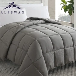 ALPSWAN Selimut Selimut Bedding Abu-abu Ringan Selimut Sepanjang Musim Alternatif Reversibel Selimut Lembut Bernapas 220x240 250x230