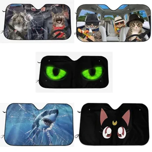 Cartún pearsantaithe Windshield Sunshade Car Window Clúdach Gaothscátha Sun Shade Auto Visor Sun Clúdaíonn Gluaisteán Cosaint Gréine