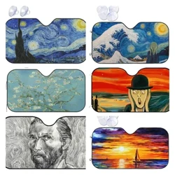 Bilsolskydd Vindruta Starry Night Vikbar Söt rolig solskydd av Vincent Van Gogh för billastbils SUV-block