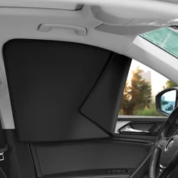 I-2PCS Magnetic Car Sun Shade UVProtection Imboza Iwindi Lokuvikela I-Sun Visor Summer Window Curtain for Front Rear Black Auto Accessories