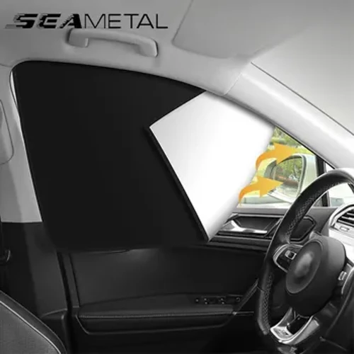 SEAMETAL 2 Chiếc Ô Tô Bên Cửa Sổ Chống Nắng Và Nam Châm Riêng Tư Màn Phản Xạ Tia UV Chống Chói UV Chặn Tấm Che Nắng Cho Cửa Sổ Trước/Sau