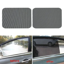 2gab 42x38cm DIY automašīnu uzlīmes Saulessargi saules aizsargstikla pārsegs melns PVC saulessargs sānu loga vairogs ar maziem caurumiem