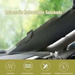 I-Car Retractable Thermal Insulation Sunshade Summer Auto Interior Automatic Folding Abat Vent Vehicle Universal Vehicle Rear Sun-blinds