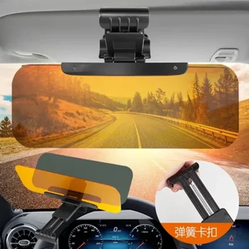 2 in 1 Car Sun Visor Goggle Night Vision Tiomáint HD Frith-Solas na Gréine Scáthán Lá Dazzling Frith-UV Auto Scátháin Inmheánach Sunshades