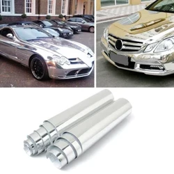 Sëlwer Chrome Auto Sticker Spigel Vinyl Wrap Film Decal waasserdicht Glänzend Faarf Auto Motorrad Kierper Filmer Sticker 30*152cm