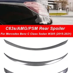 Mercedes Benz C Class Sedan W205 Boot Atzeko Enborra Spoiler Deflector C63s AMG PSM Estilo Karbono Zuntz Distira Beltza 2015-2021
