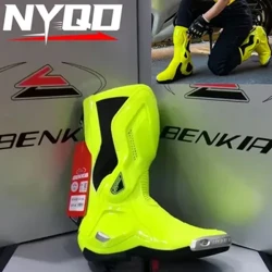 Boots Nunggang Motor kanggo Pria, Boots Kompetisi Trek Reli Protèktif Sepatu Anti-Musim Patang Musim lan Sepatu Sepeda Anget kanggo Wanita