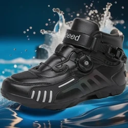 Motorcykelstøvler Mænd Motocross Sikkerhedsbeskyttelsessko Udendørs Motos Off-Road Racing Vandtæt Anti-Slip Short Boot motorcykler