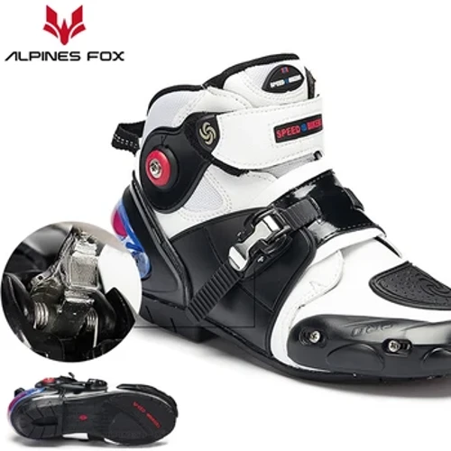 Esgidiau Beic Modur Dynion Beic Modur Microfiber Boots Lledr Rasio Esgidiau Marchogaeth Ffêr Motocross Beic Modur Esgidiau Chwaraeon Gwrthlithro Gaeaf