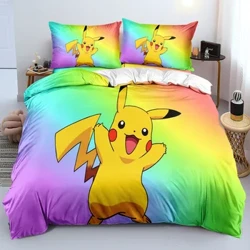 Pokemon sada povlečení pro děti Chlapci Roztomilé kreslené tištěné povlaky na přikrývky Soupravy přikrývek Pikachu Sada povlečení