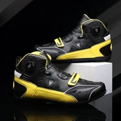 Sepatu Bot Sepeda Motor Pria Sepatu Balap Motocross Sepatu Kulit Pengendara Sepeda Motor Wanita Sepatu Bot Biker Bernapas Mesh Sepatu Anti-slip