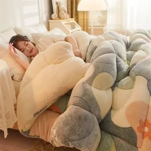 Dvojitá přikrývka Velvet Quilt Down Quilt Silná přikrývka Thermal Silná přikrývka Zimní přikrývka Teplá zimní přikrývka Manželská postel