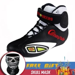 Nā kāmaʻa kaʻa kāne kāne wahine PU ʻili ʻaʻole paheʻe i nā kamaa heihei alanui Spring Autumn Breathable Motorbike Shoes