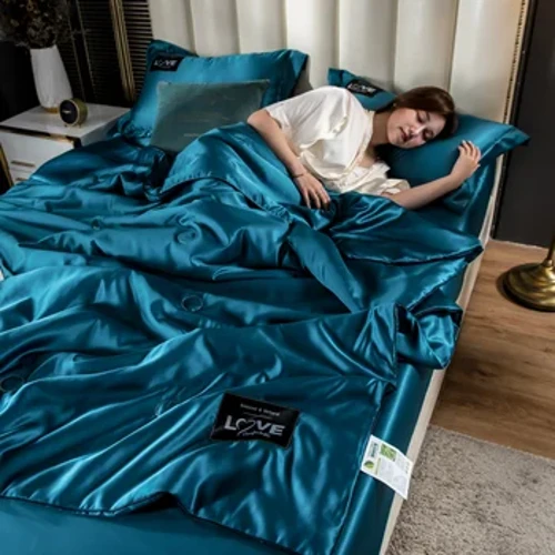 Verão amoreira seda consolador edredão inserção luxo cobertor de seda natural cetim cama colcha rainha único duplo tamanho gêmeo