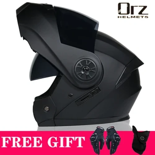 Najnowszy modułowy kask motocyklowy z klapką, zatwierdzony przez DOT, kask motocyklowy Voyage Racing z podwójnym obiektywem, wewnętrzny wizjer