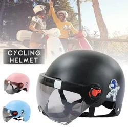 Männer Motorradhelm, Frau Elektromotor Auto Roller Fahrrad Offener Halbhelm, Anti-UV-Sicherheitshut Fahrradkappe mit Schutzbrille