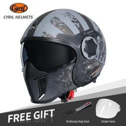 Clogad Gluaisrothar Retro 2024 Ceithre Séasúr scáthlán Dúbailte 3/4 Aghaidh Oscailte Solas Sábháilteachta Inbhainte Meáchan Clogad Moto Deimhnithe Casco