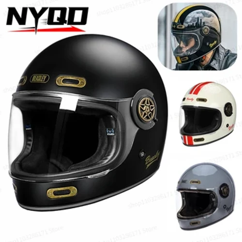 Beasley Tất Cả Các Mùa Vintage Mũ Bảo Hiểm Full Face Xe Máy De Moto DOT ECE Chấp Thuận Phản Lực Mũ Bảo Hiểm Xe Máy Capacete