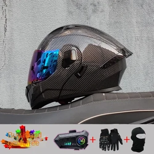 2024 New Motorcycle Professional Racing Flip Up Helmet ABS Material Modular Dual Lens Bluetooth Izigqoko Zokuvikela Izigqoko Ze-DOT