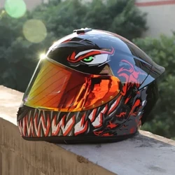 DOT Motorsykkelhjelm Racing Motocrosshjelmer Høykvalitets Retro Sportshjelm Unisex Racing Full Face Up Motobike Motohjelm